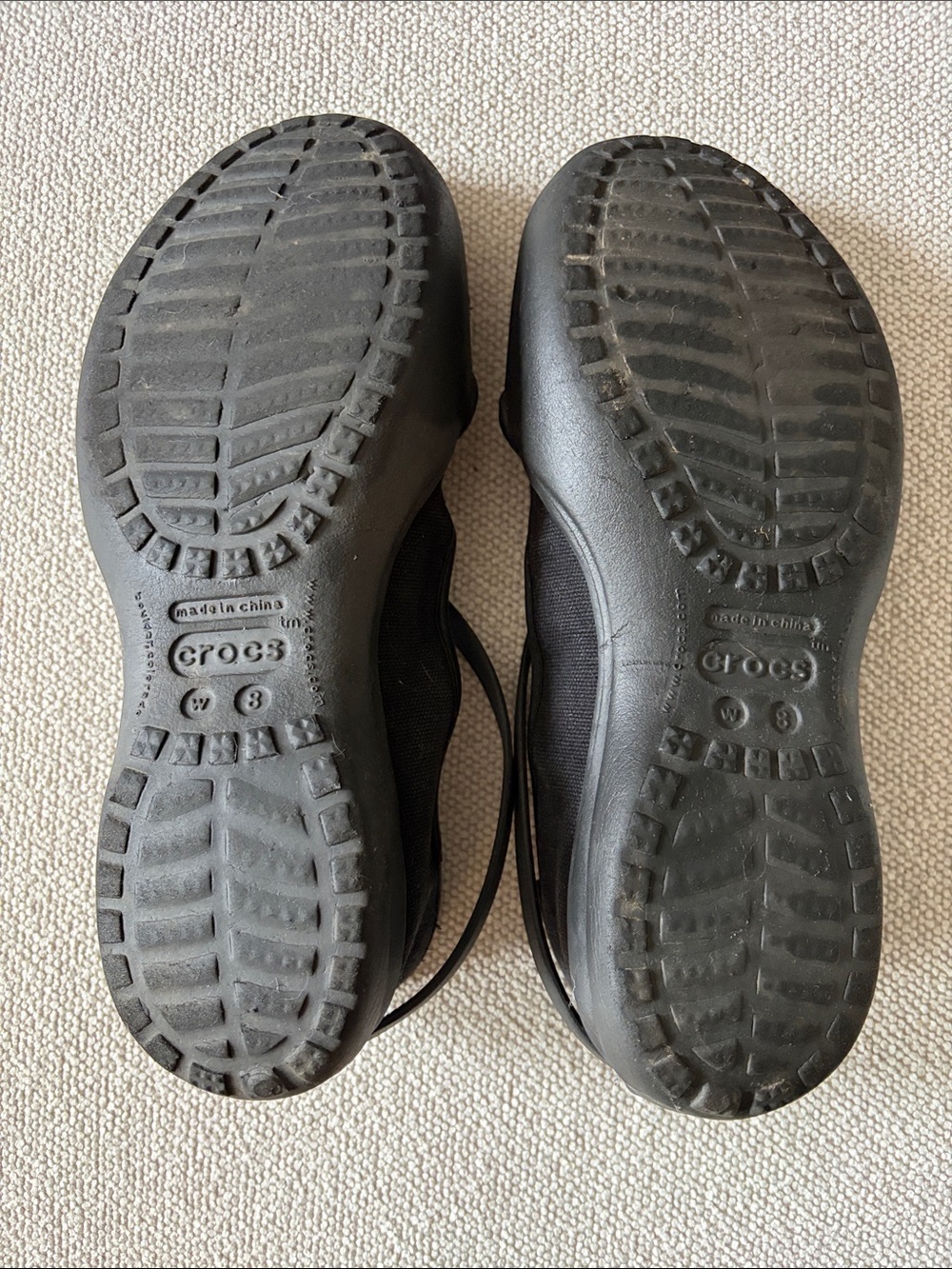CROCS Black Cross-Strap Mary Jane Flats - Picture 5 of 7